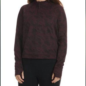 Spyder Medium Half Zip Burgundy Camo Women's Mock Neck Crop Pullover Sweater EUC
